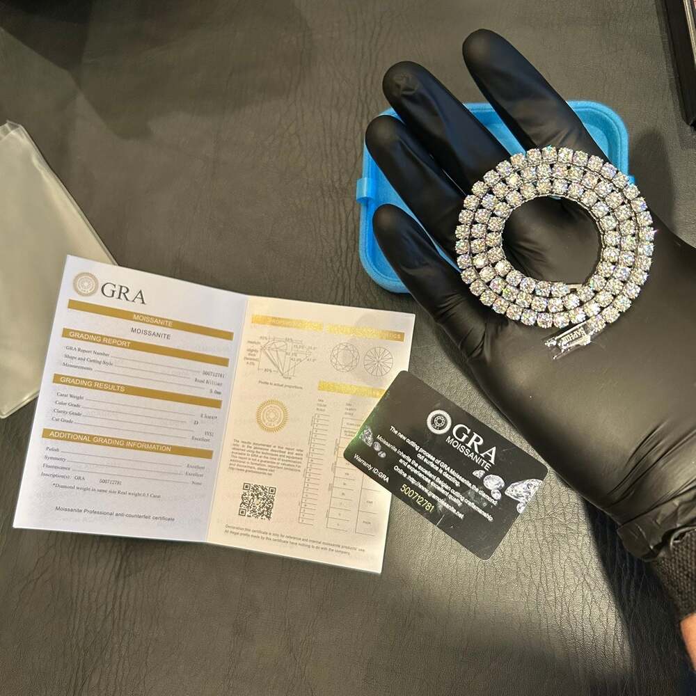 Moissanite Silver 5mm Tennis Chain 20in Pass Tester Brand New